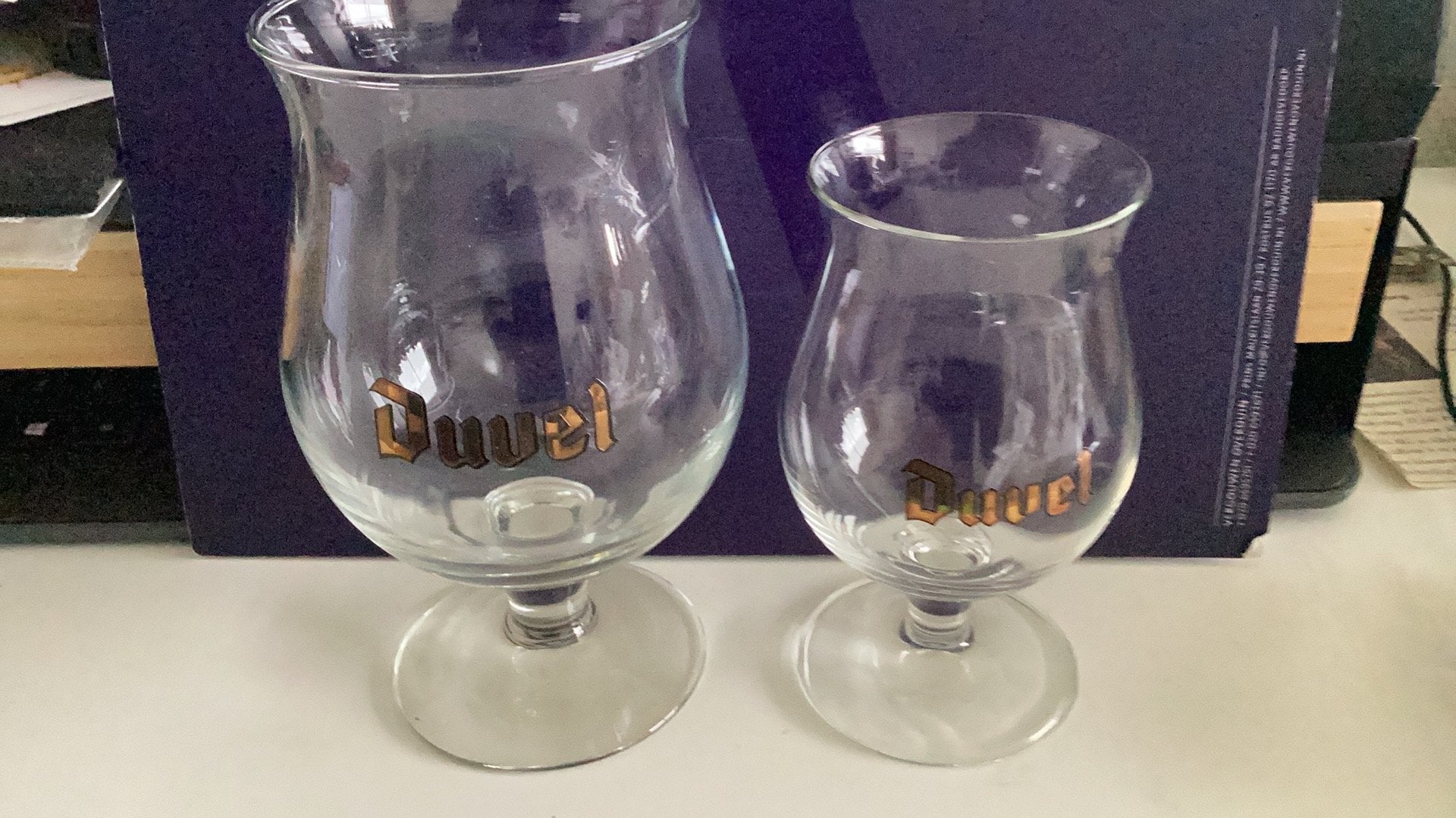 Set Duvelglazen, Ophalen of Verzenden, Zo goed als nieuw, Glas of Glazen, Duvel