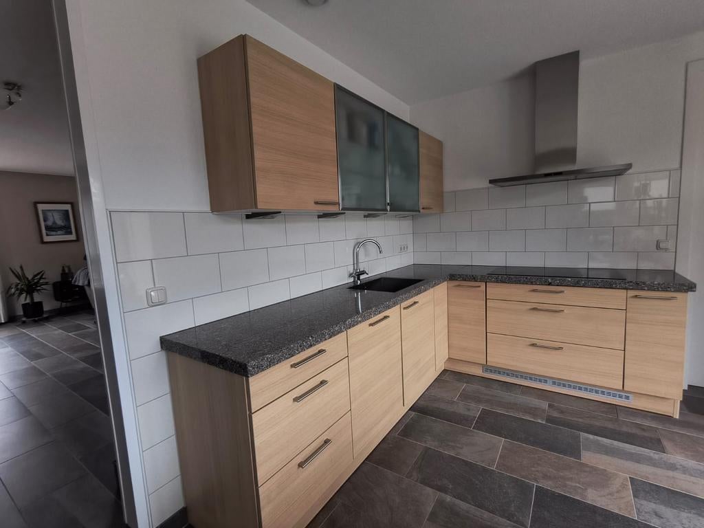 Hoekkeuken modern eiken met complete apparatuur, Ophalen, Gebruikt, Bruin, Hoekkeuken