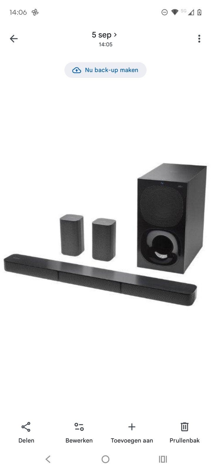 Sony HT-S20R Soundbar met subwoofer en losse speakers, Ophalen, Bluetooth, Gebruikt