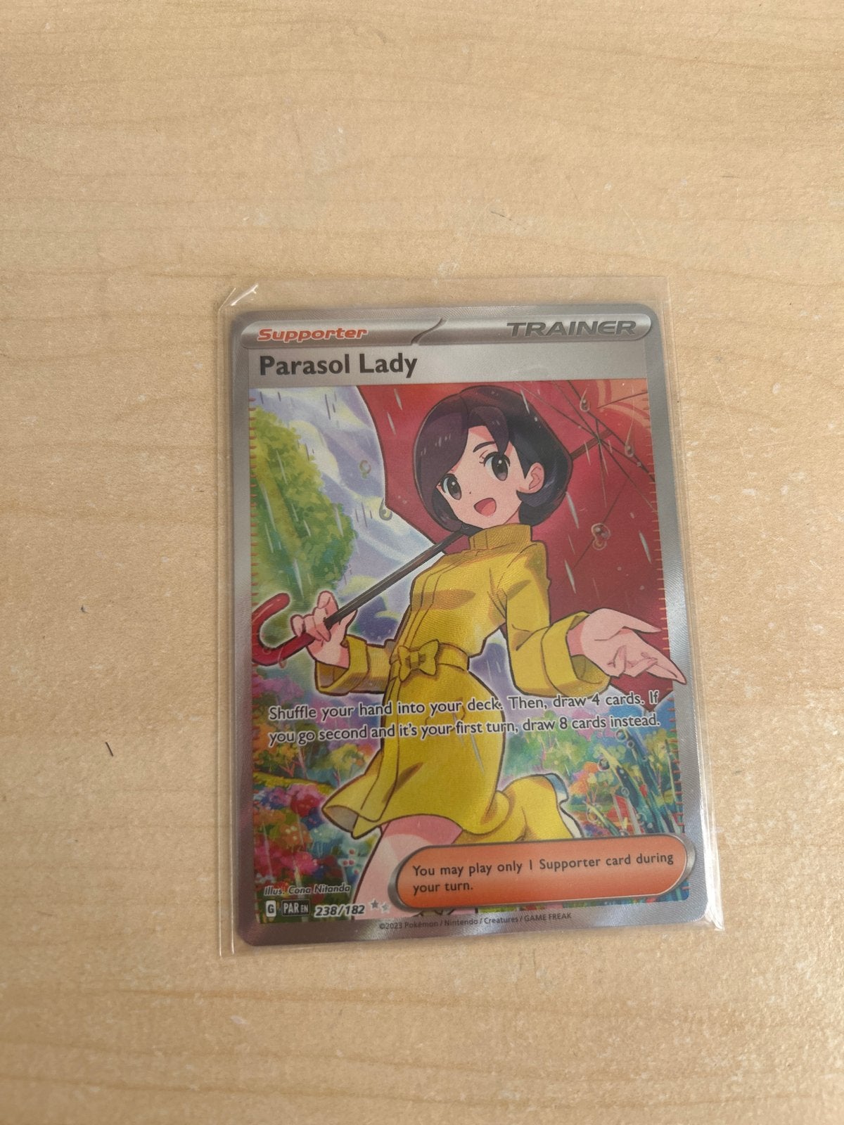 Pokémon TCG: Parasol Lady Supporter Trainer Kaart 238/182, Ophalen of Verzenden, Zo goed als nieuw, Losse kaart