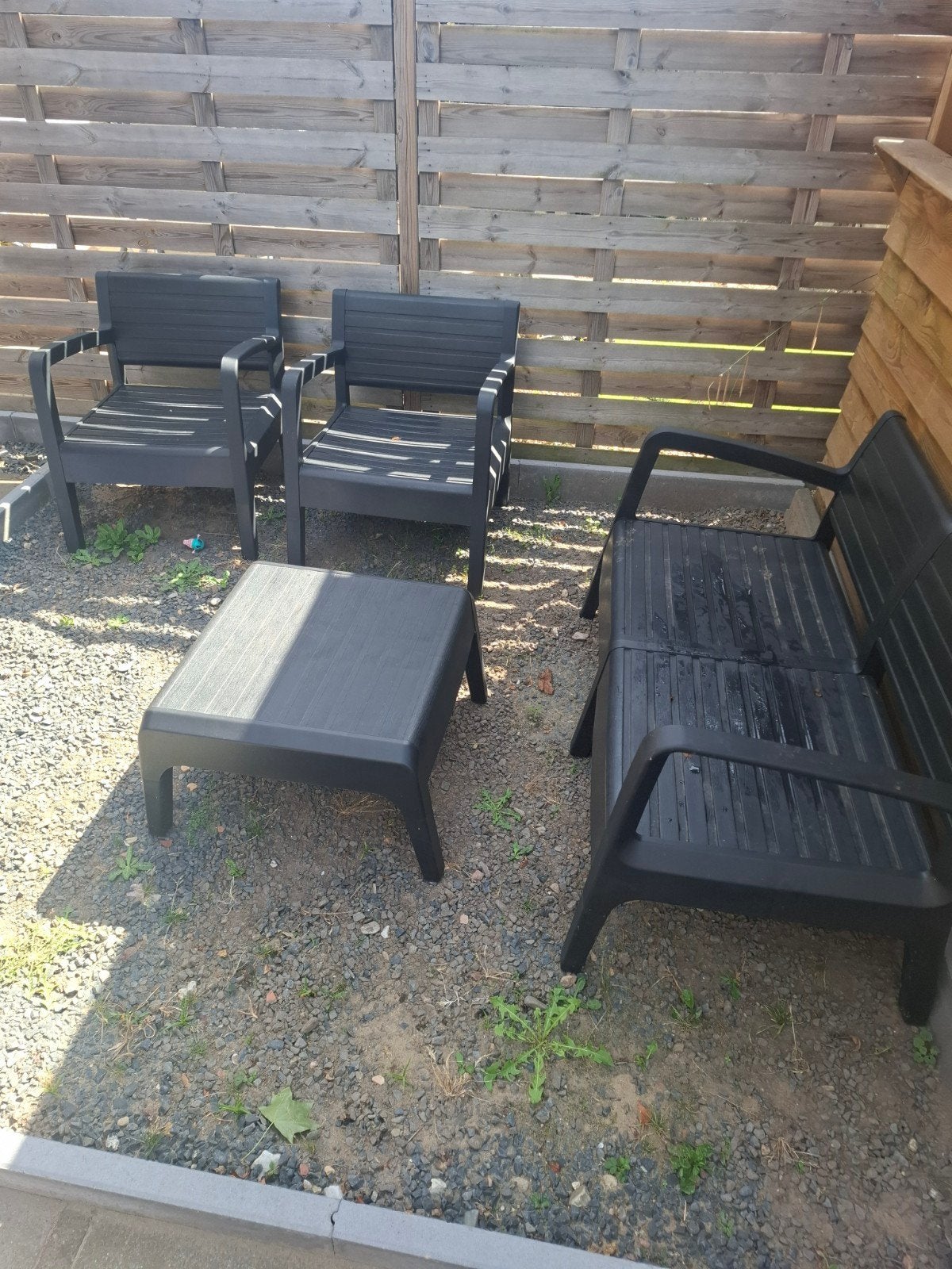 loungesetje, Ophalen, Gebruikt, Bank, 4 zitplaatsen