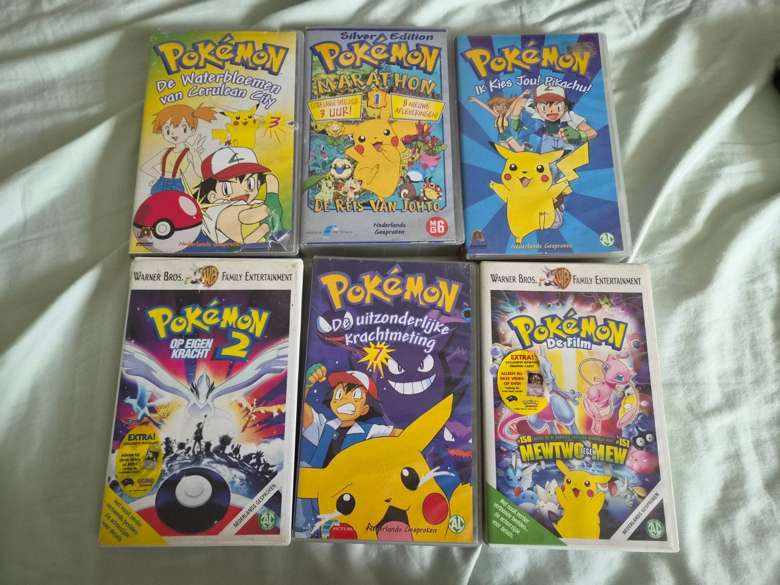 set van 6 vintage Pokémon VHS Videobanden – Nederlands, Alle leeftijden, Ophalen of Verzenden