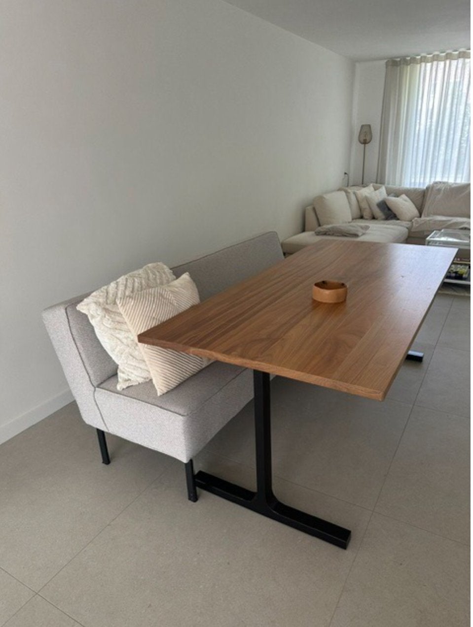 Eettafel met bankje - Modern design, Ophalen, Gebruikt, 50 tot 100 cm, 150 tot 200 cm
