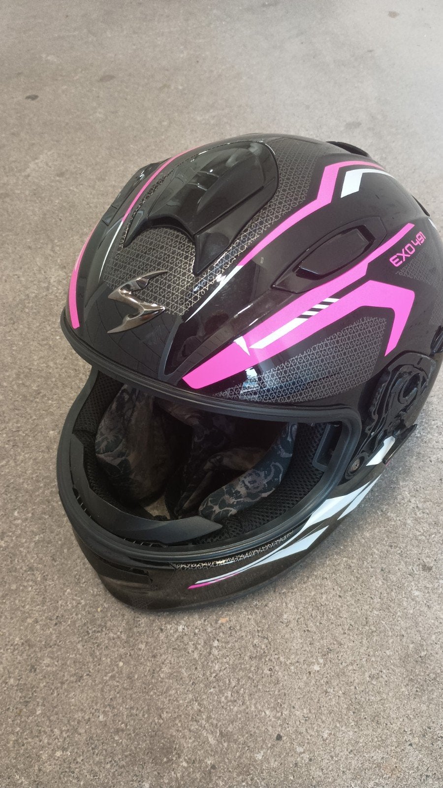 Scorpion EXO-491 Integraalhelm - Zwart/Roze, Motoren, M, Integraalhelm, Dames, Tweedehands