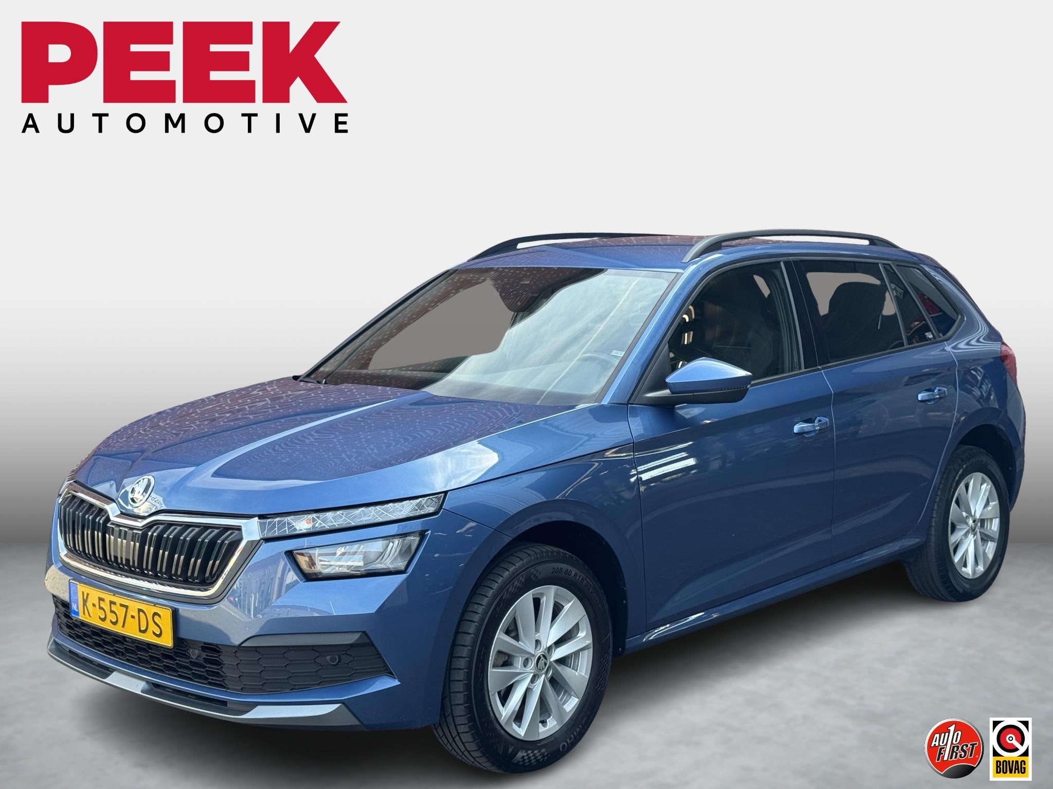 Skoda Kamiq 1.0 TSI Sport Business | Trekhaak wegklapbare |, Auto's, Gebruikt, Blauw, 49 €/maand, Origineel Nederlands