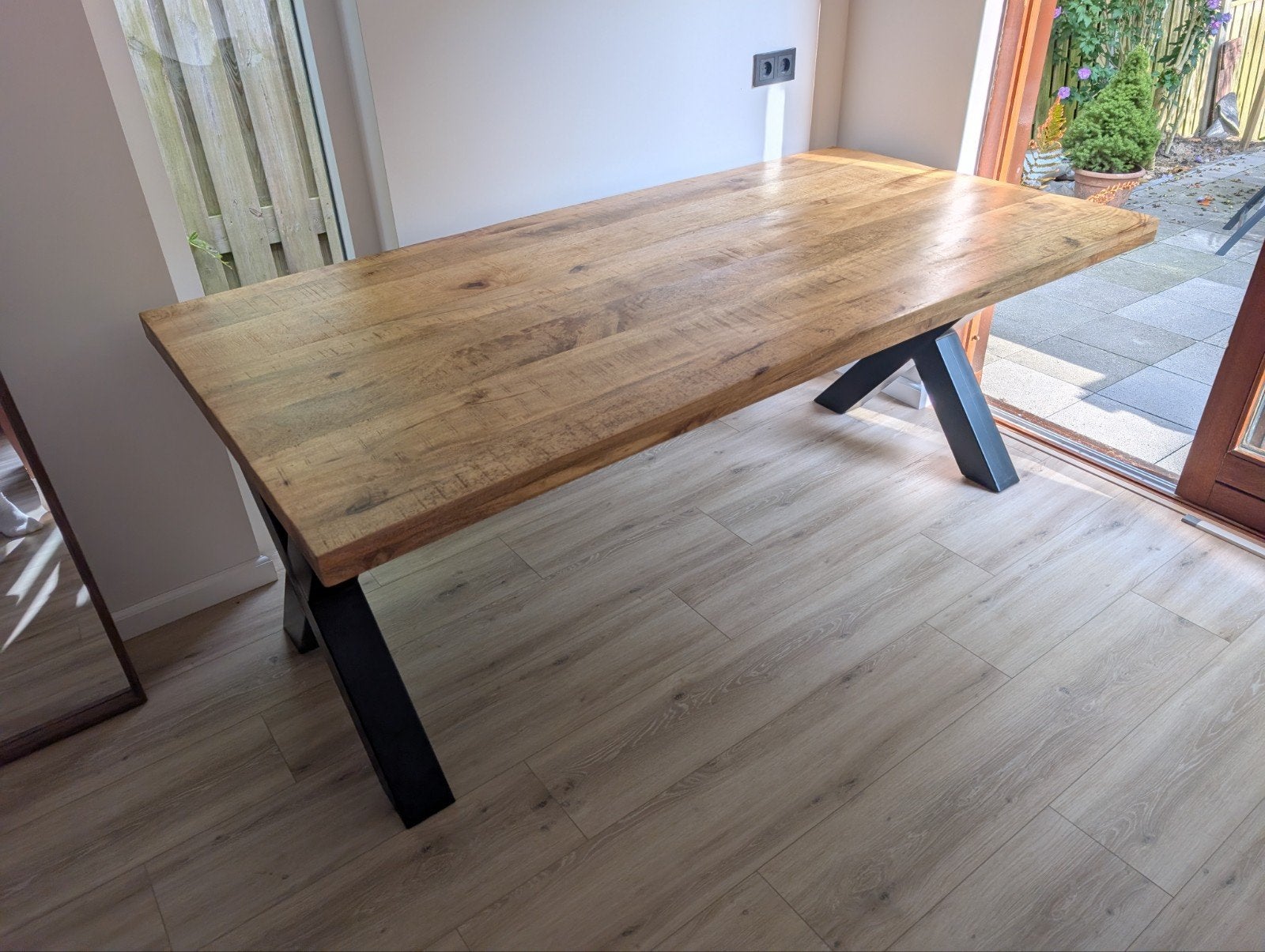 Robuuste eettafel 200x100cm, 78cm hoog - Goede staat, Huis en Inrichting, Tafels | Eettafels, Ophalen, 50 tot 100 cm, Zo goed als nieuw