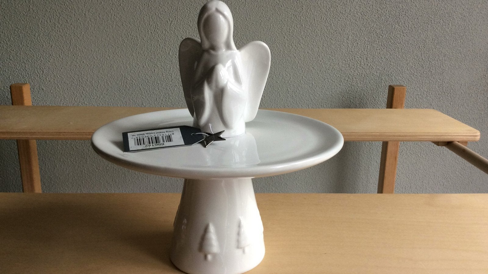 Witte Kerst Engel Schaal - Decoratief en Feestelijk, Overige stijlen, Ophalen of Verzenden, Zo goed als nieuw, Wit