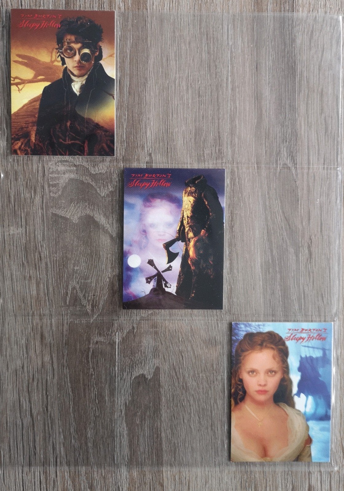 Sleepy Hollow trading cards - complete promo card set 3 stuk, Verzamelen, Ophalen of Verzenden, Zo goed als nieuw, Film, Foto of Kaart