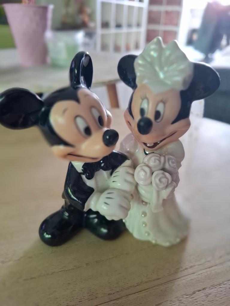 Mickey en Minnie bruidspaar, Verzamelen, Disney, Ophalen, Mickey Mouse, Zo goed als nieuw, Beeldje of Figuurtje