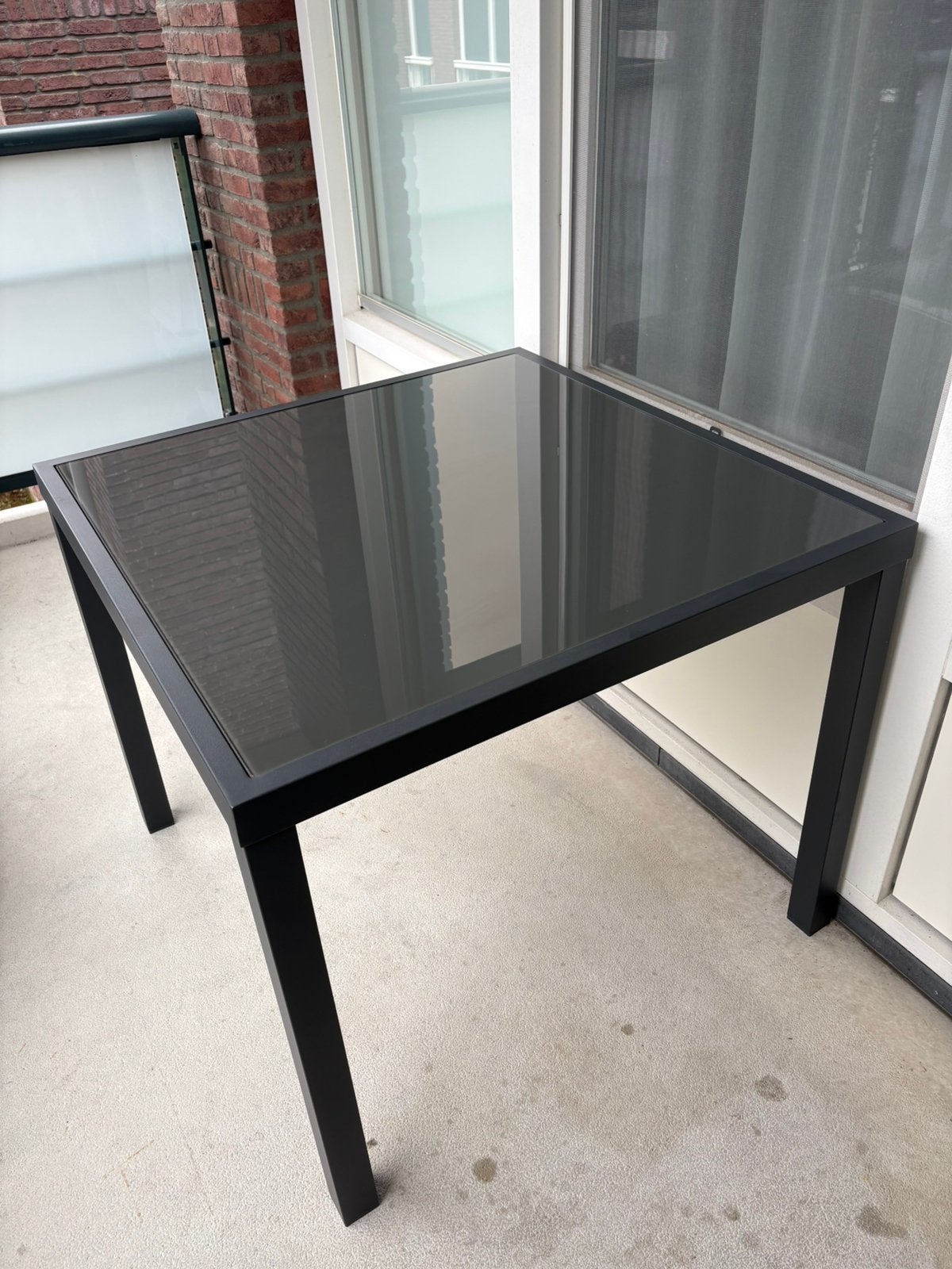 Tuintafel 90x90 cm, Tuin en Terras, Tuintafels, Ophalen, Zo goed als nieuw, Vierkant, Aluminium