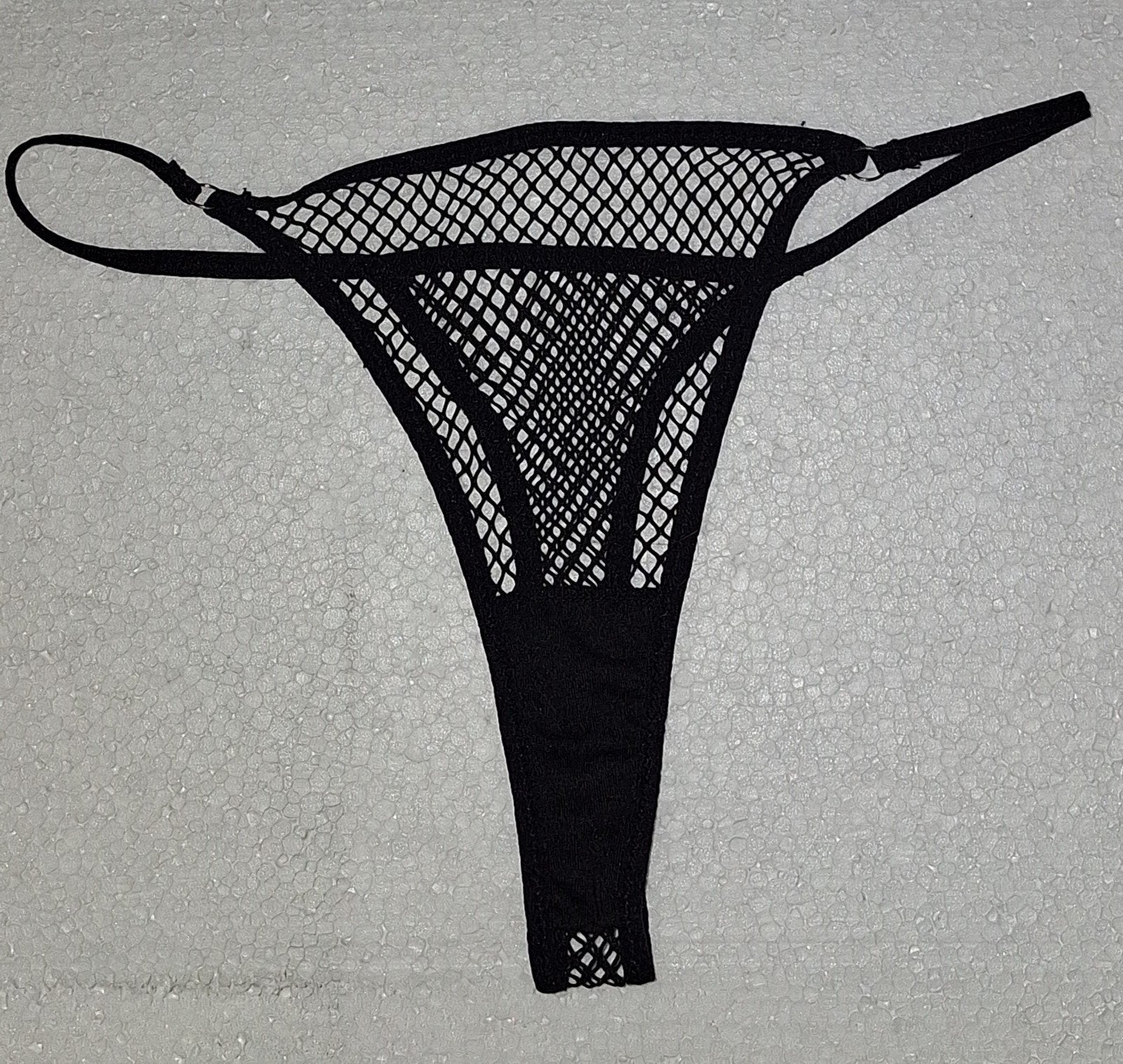 Sexy nieuw visnet-string maat 38-40 (M), Verzenden, Zwart, String