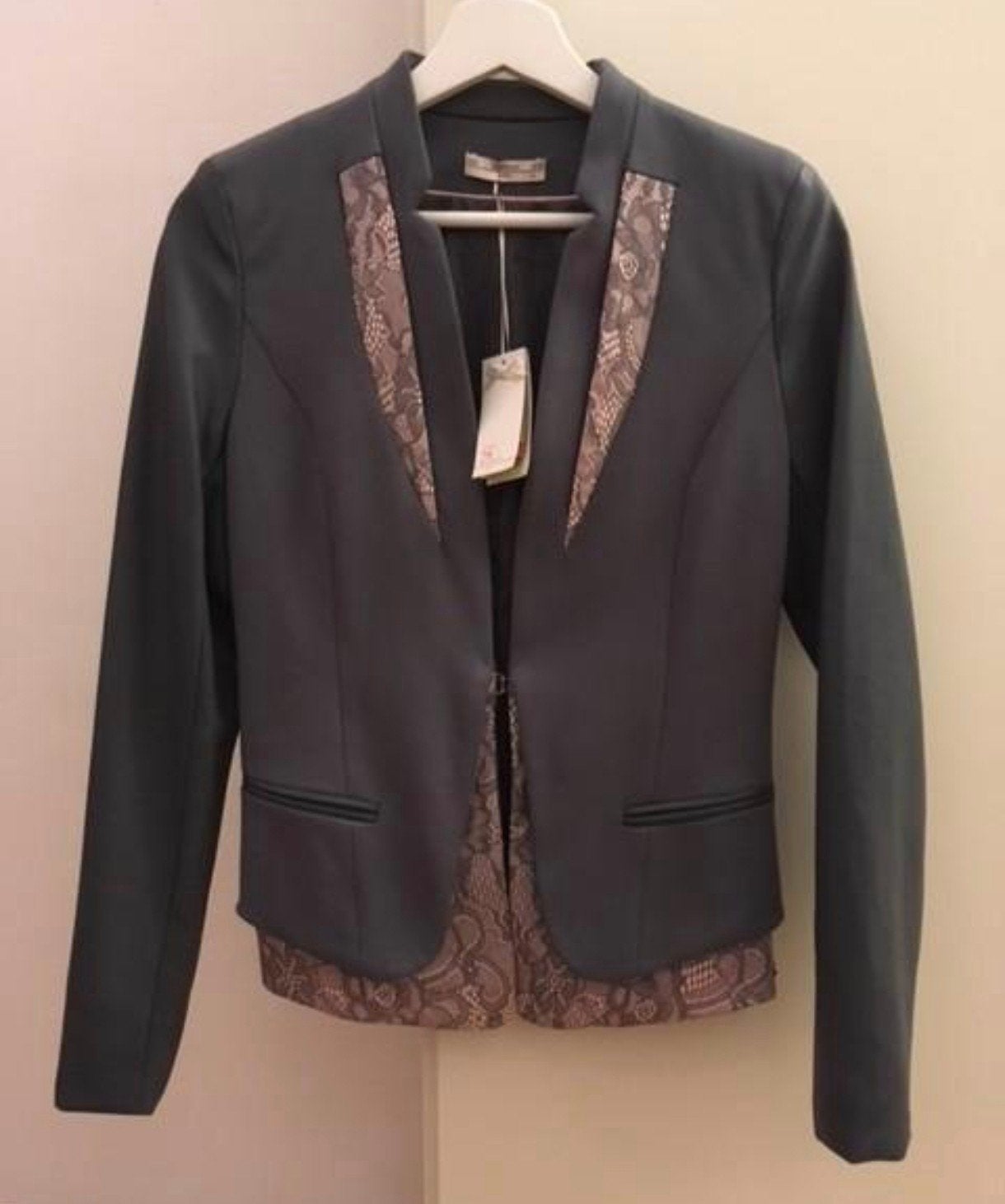 Supertrash - Blazer jasje grijs/roze - mt 164, Overige typen, Zo goed als nieuw, Supertrash, Verzenden