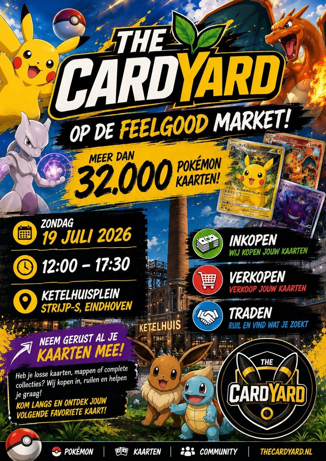 pokemon Card Yard op de FeelGood Market in Eindhoven!, Hobby en Vrije tijd, Verzamelkaartspellen | Pokémon, Ophalen of Verzenden