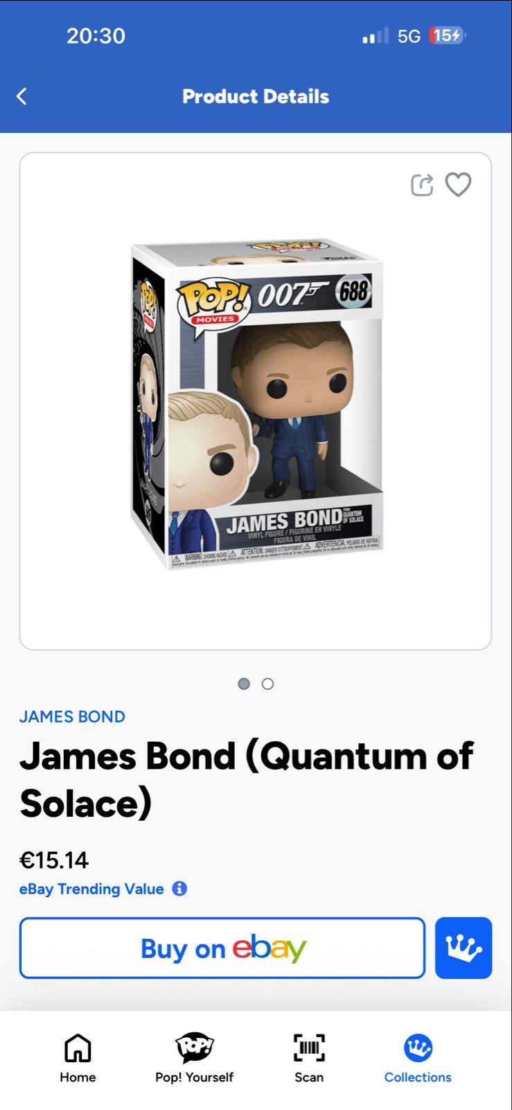 Funko Pop! James Bond (Quantum of Solace) 007 #688, Verzamelen, Poppetjes en Figuurtjes, Ophalen of Verzenden, Zo goed als nieuw