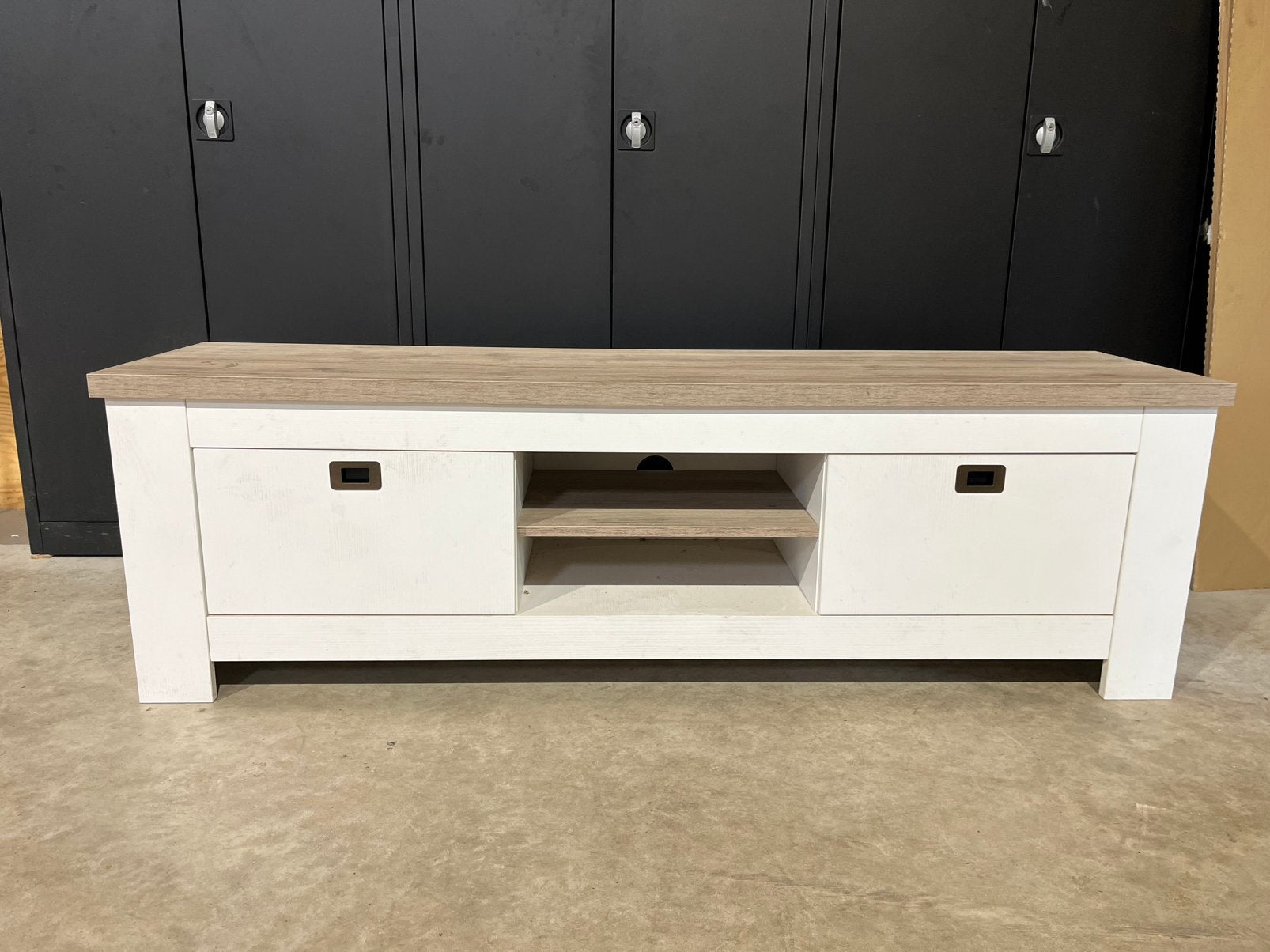 Tv meubel met bijpassende wandplank, Ophalen, 150 tot 200 cm, Zo goed als nieuw, Minder dan 100 cm
