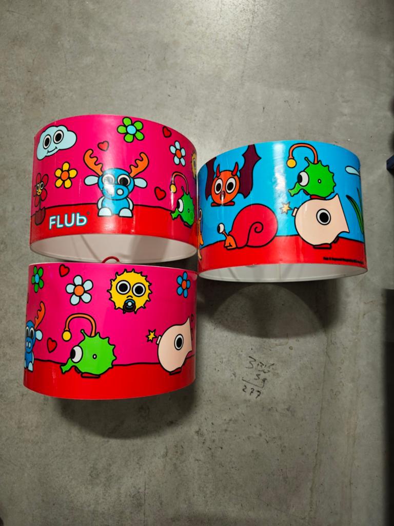 Kleurrijke kinderlampenkappen met lamp, Ophalen, Kindvriendelijk, Speels, Modern, Rond, Minder dan 25 cm