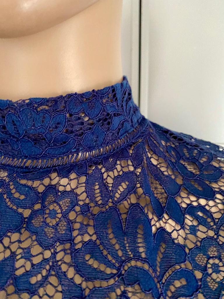 G767 Guess maat S=36 kanten feest-jurk jurkje donker-blauw, Blauw, Ophalen of Verzenden, Zo goed als nieuw, Nikkie