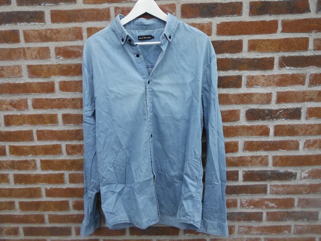 SALE mooi zgan jeans / spijker overhemd Cold Method, mt L, Kleding | Heren, Zo goed als nieuw, Halswijdte 41/42 (L), Cold Method