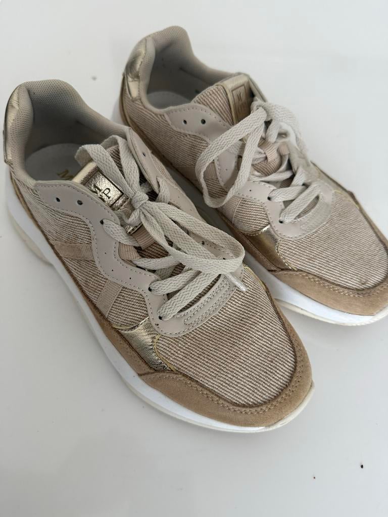 Marco Polo Sneakers Maat 39 - Beige/Goud, Kleding | Dames, Ophalen of Verzenden, Gedragen, Beige, Sneakers of Gympen
