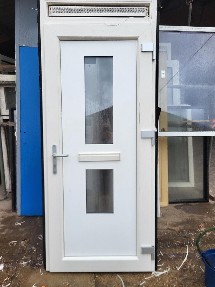 Kunststof (voor)deuren, Doe-het-zelf en Verbouw, Deuren en Horren, Gebruikt, 80 tot 100 cm, 215 cm of meer, Niet ingevuld