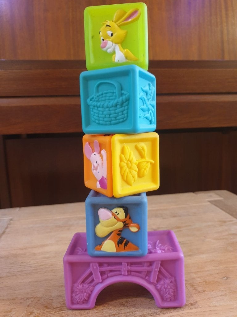 6 zachte grote Winnie de Poeh blokken van Mattel, Disney, Ophalen of Verzenden, Zo goed als nieuw, Overige typen