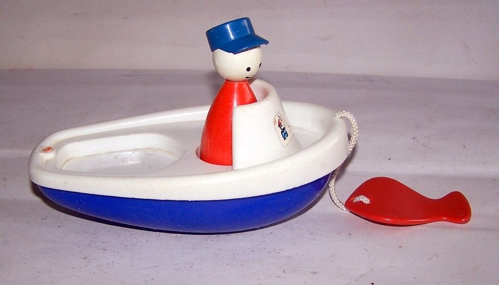 Vintage badspeeltje van AMBI TOYS. Izgs., Overige merken, Ophalen of Verzenden, Zo goed als nieuw, Speelgoedboot