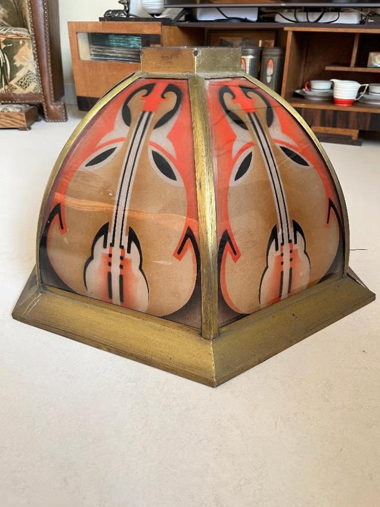 Amsterdamse School lamp, Ophalen, Gebruikt, Glas, Minder dan 50 cm