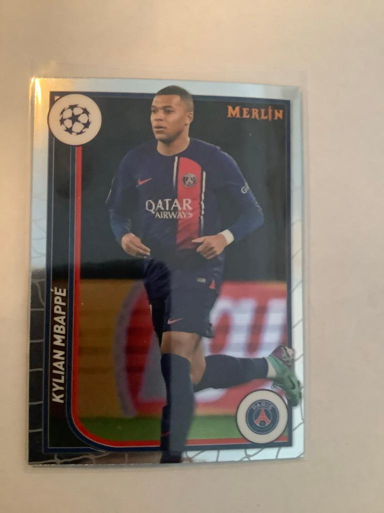 Kylian Mbappé Topps Merlin PSG #92, Hobby en Vrije tijd, Stickers en Plaatjes, Zo goed als nieuw, Plaatje, Ophalen of Verzenden