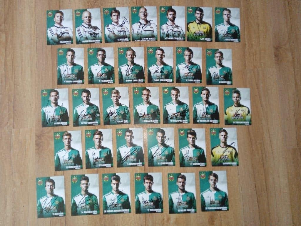 Gesigneerde 2014-2015 set spelerskaarten van SK Rapid Wien, Ophalen of Verzenden, Nieuw, Buitenlandse clubs, Spelerskaart