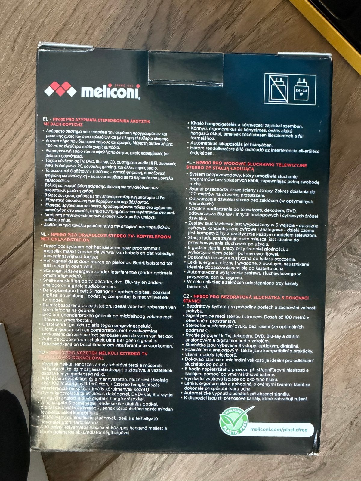 Meliconi HP600 Pro Draadloze Stereo TV Hoofdtelefoon Nieuw