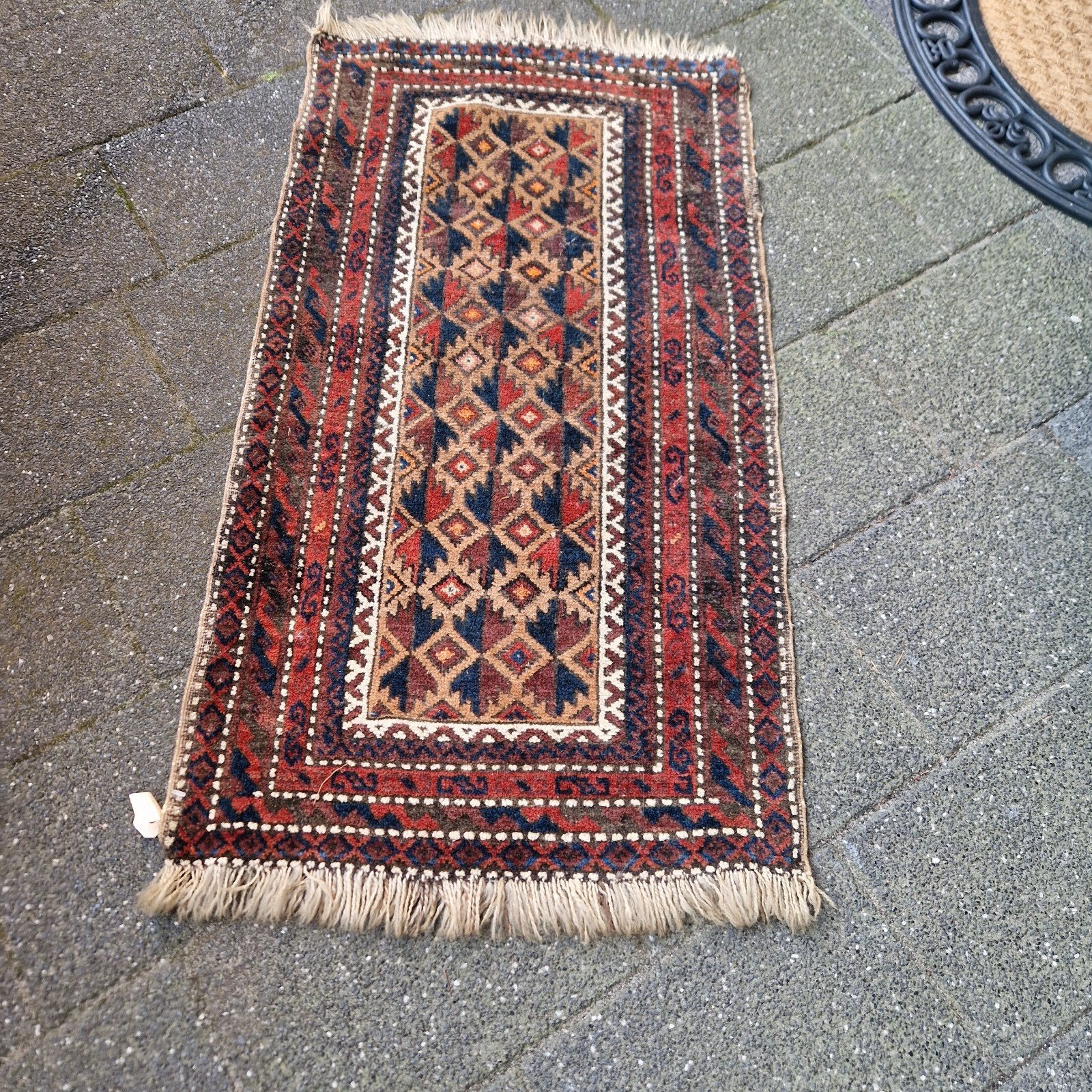 Vintage Oosters Tapijt 0.51x1.00m, Gebruikt, 50 tot 100 cm, Ophalen of Verzenden, Bruin