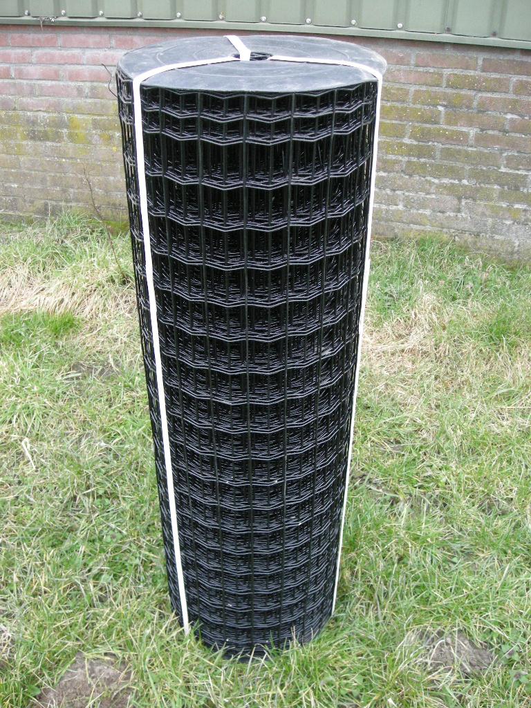 Gaas Eurofence 120 cm hoog maas 5x5 zwart DRAADDIKTE 2,5MM, Tuin en Terras, Gaas en Draad, Ophalen, Nieuw, 20 meter of meer, Gaas