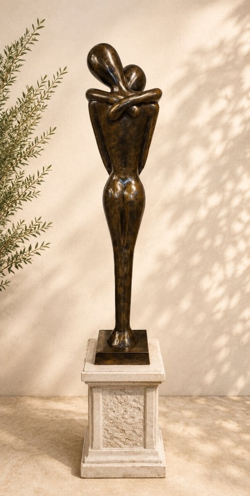 KOPPEL / INNIGE OMHELZING / bronzen tuinbeeld