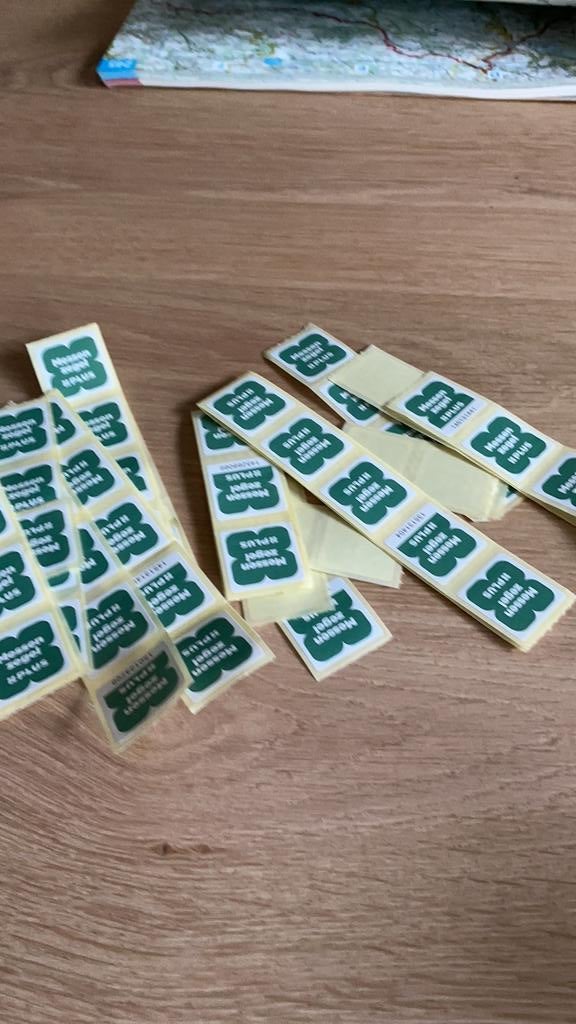 8 kaarten voor de messenzegels plus, Verzamelen, Supermarktacties, Ophalen of Verzenden