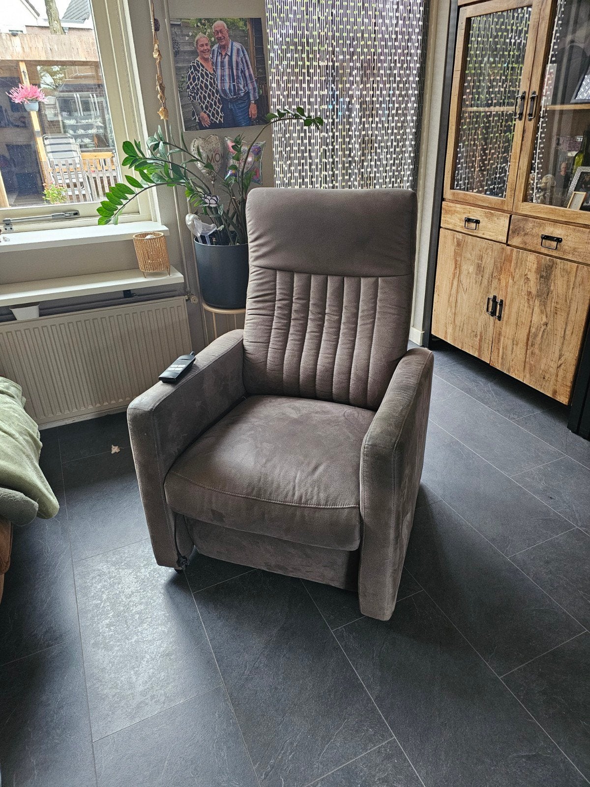 Comfortabele sta op relaxfauteuil - grijs, Gebruikt, 75 tot 100 cm, Ophalen of Verzenden, Modern, comfortabel