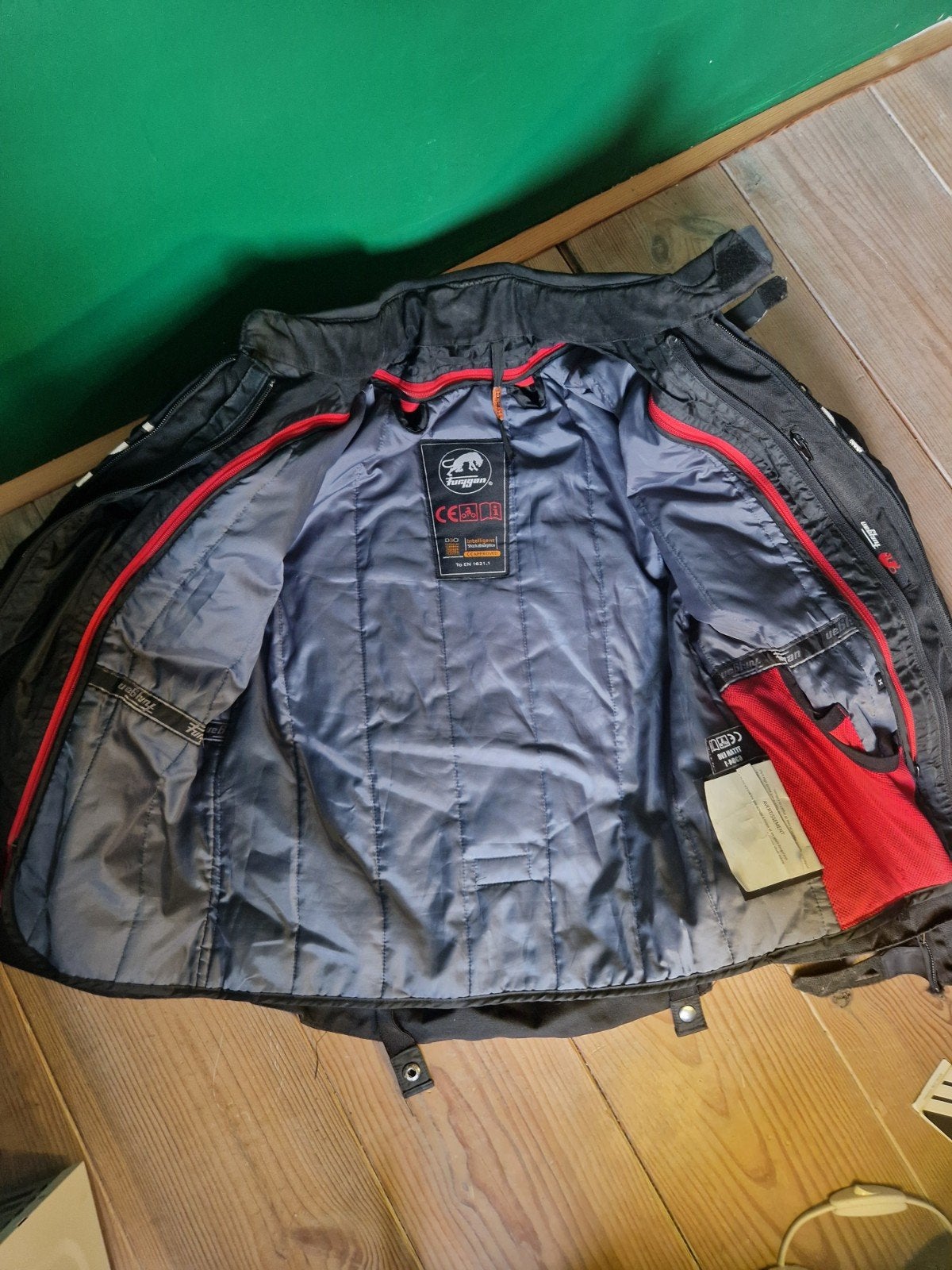 Furygan textiel motorjas - Zwart, maat L, Motoren, Ophalen of Verzenden, Tweedehands, Jas | textiel