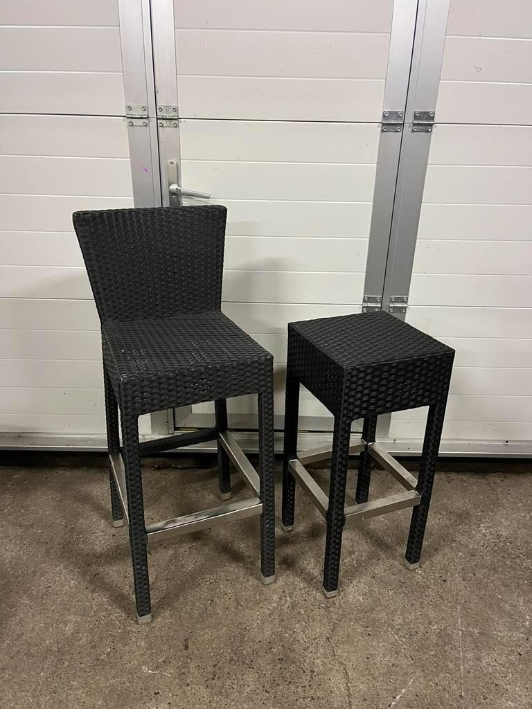9 stuks Wicker Outdoor horeca terras barkrukken, Tuin en Terras, Ophalen, Zo goed als nieuw