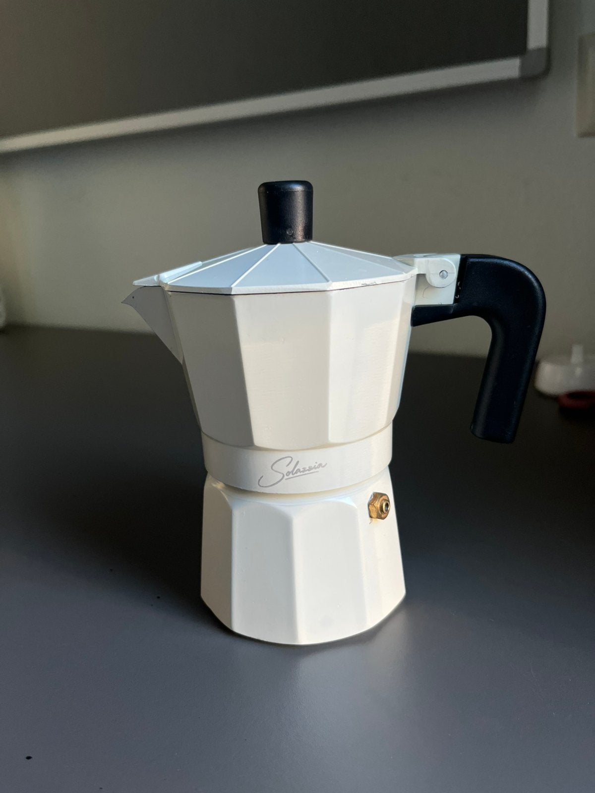 White Solazzia Italian Espresso Maker, Stoompijpje, Espresso apparaat, Nieuw, Gemalen koffie