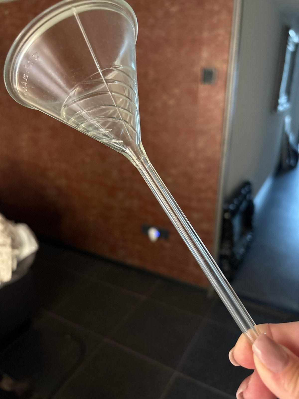 Glazen trechter met lange tuit, Ophalen of Verzenden