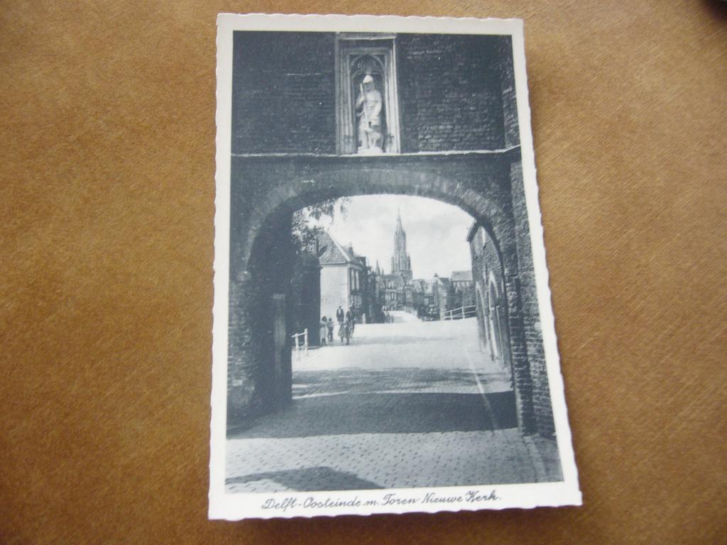 DELFT  =  OOSTEINDE MET TOREN NIEUWE KERK, Ophalen of Verzenden, 1940 tot 1960, Ongelopen, Zuid-Holland