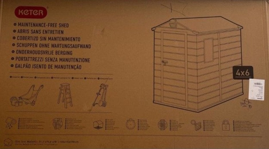 keter manor 4x6s tuinhuisje, Tuin en Terras, Tuinhuizen, Kunststof, Nieuw, Minder dan 200 cm, 1 raam