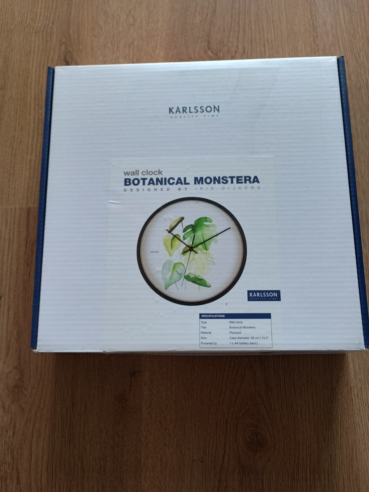 Karlsson Wandklok Botanisch Monstera - 26 cm, Ophalen of Verzenden