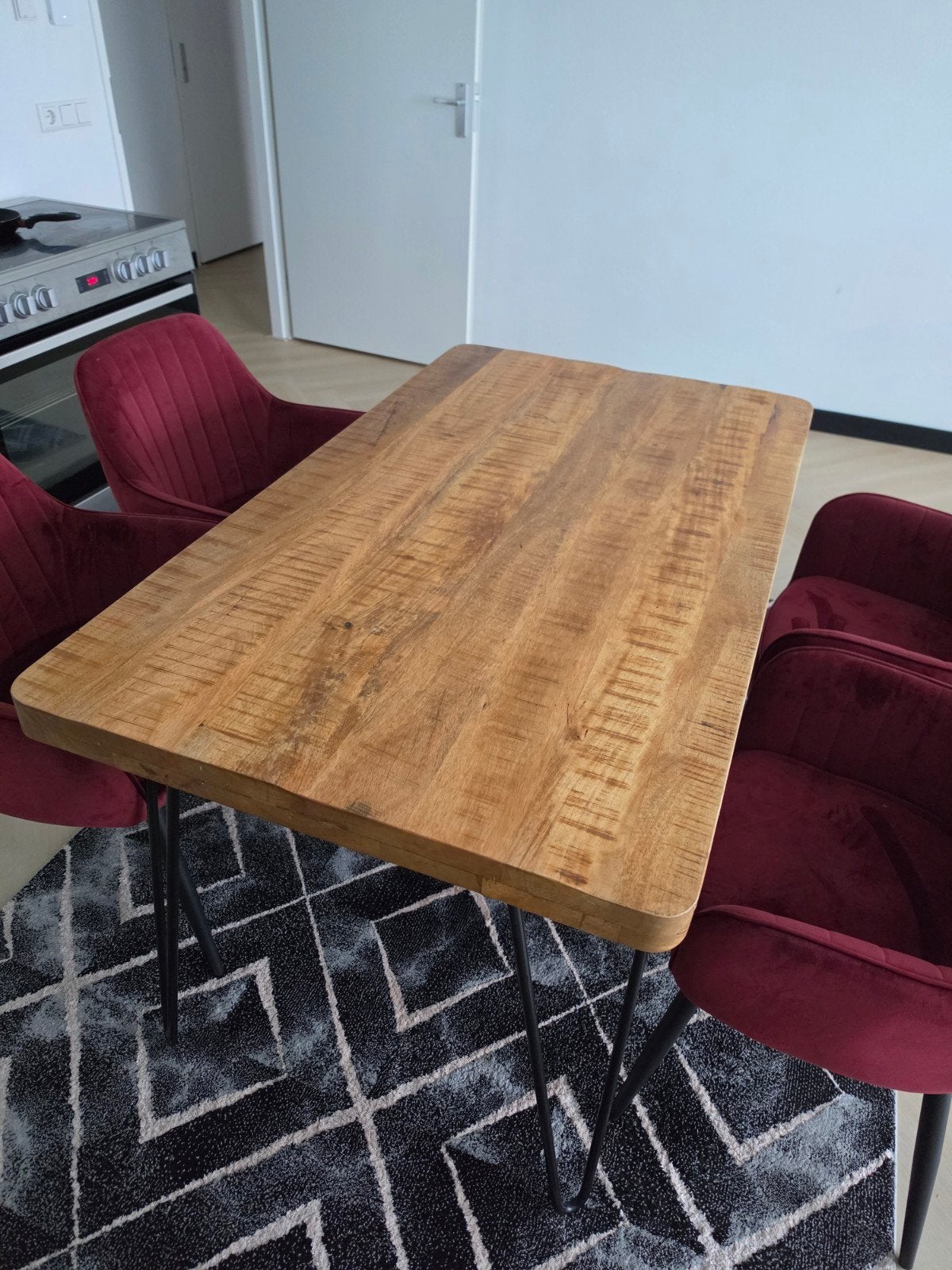Industriële Kick collection eetkamertafel 140x81cm, Huis en Inrichting, 100 tot 150 cm, 50 tot 100 cm, Zo goed als nieuw, Vier personen