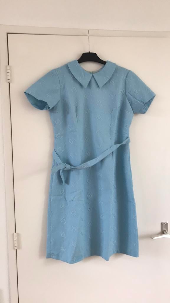 Vintage jurk jaren 60 blauw, Kleding | Dames, Maat 38/40 (M), Blauw, Ophalen of Verzenden, Zo goed als nieuw