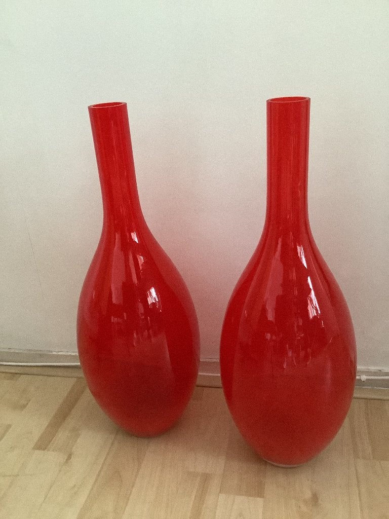 Siervaas,rood,glas, Ophalen, Zo goed als nieuw, Rood, Glas