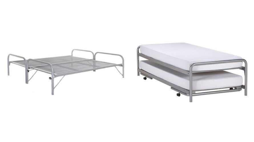 2 x metalen 1 persoonsbed. 1 is opvouwbaar., Ophalen, 90 cm, Eenpersoons, 200 cm