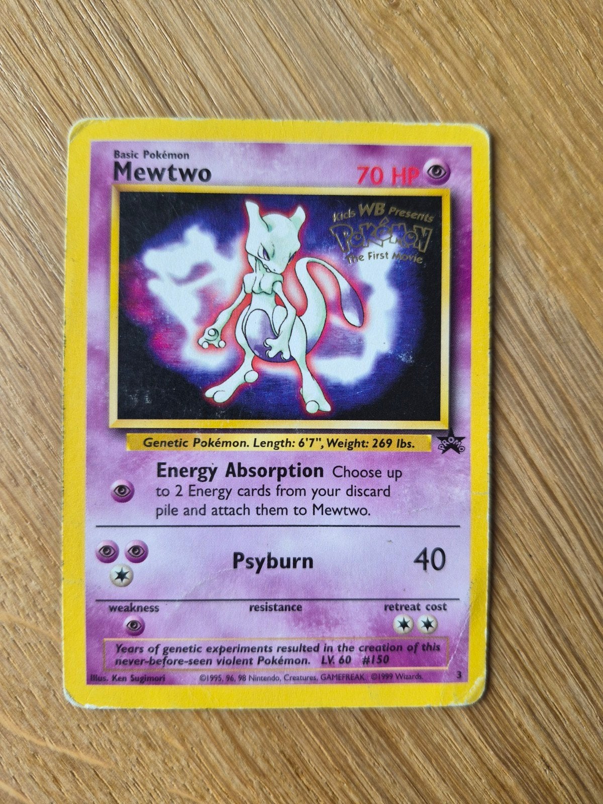 Mewtwo PROMO Pokémon kaart #3, Ophalen, Gebruikt, Losse kaart