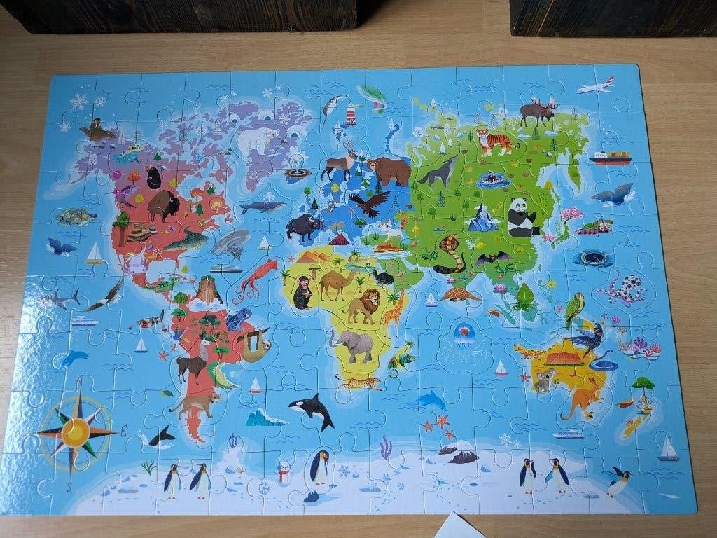 puzzel Clementoni Wij Ontdekken De Wereld 124 Stukken, Ophalen of Verzenden, Meer dan 50 stukjes, Zo goed als nieuw, 6 jaar of ouder