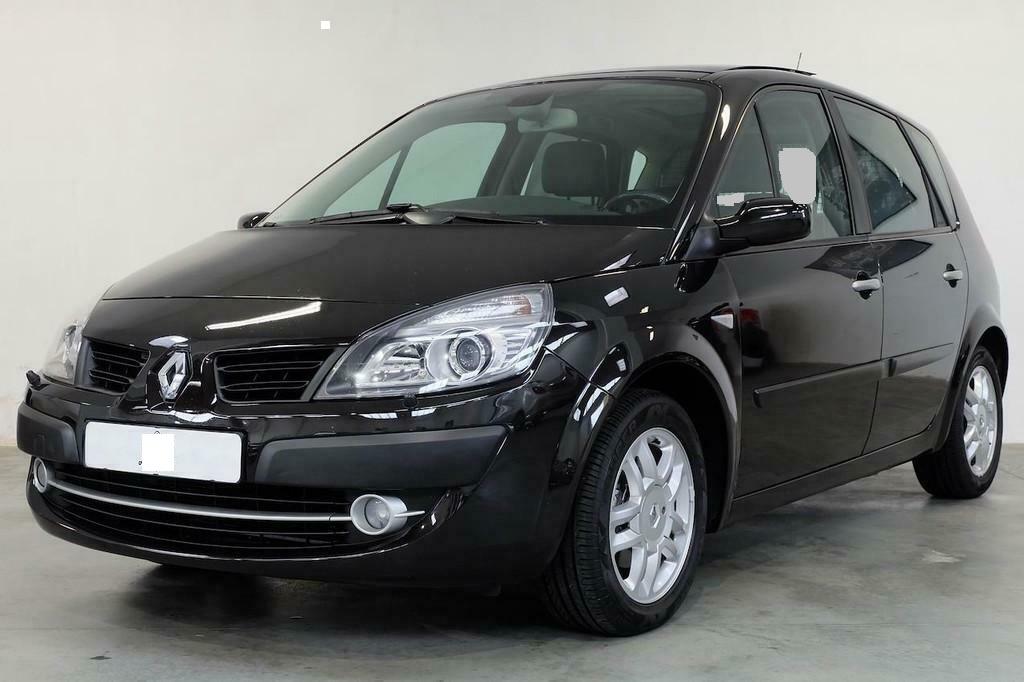 Renault Scénic 2008 Automaat E.schuifdak trekh. apk 02 -2027, 4 cilinders, Leder en Stof, Zwart, Origineel Nederlands