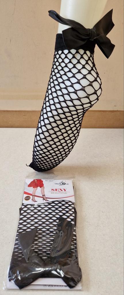 Partij voetsokjes met strik 120 paar € 0,20 p.p., Kleding | Dames, Leggings, Maillots en Panty's, ., Zwart, Nieuw, Ophalen of Verzenden